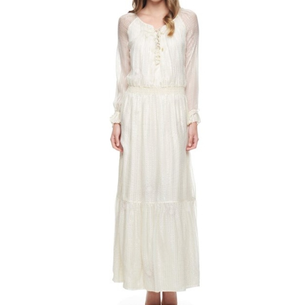 Juicy Couture Lurex Stripe Silk Maxi Dress